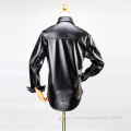 stand collar leather jacket